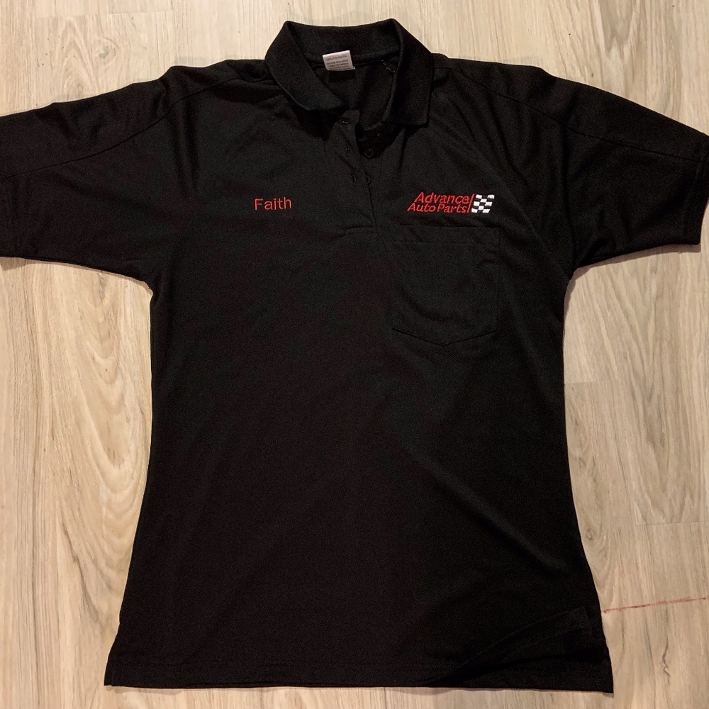 Superior uniforms Black Advance Auto Parts Polo SR